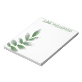 Grüner Botanischer Minimalistischer Notizblock (Rotiert)