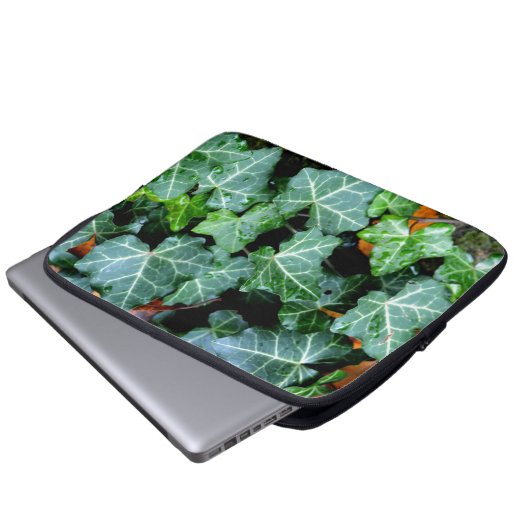 Grüner botanischer See und Felsstein Laptopschutzhülle (Vorne Knopf)