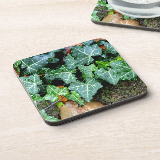 Grüner botanischer See und Felsstein Untersetzer (Linke Seite)