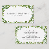 Grüner botanischer Wellness-Center Massage Schönhe Visitenkarte (Vorne/Hinten)