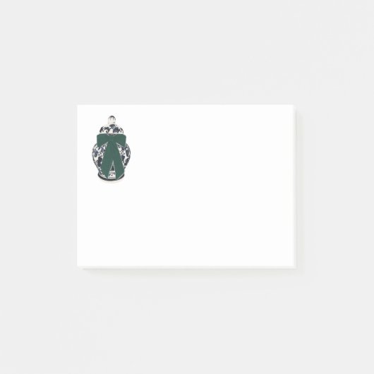 Grüner Bow Chinoiserie Vase Post-it Notes Post-it Klebezettel (Vorderseite)