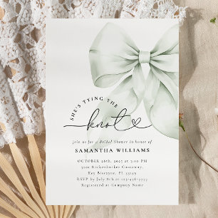 Grüner Bow, der das Brautparty des Knotens bindet Einladung