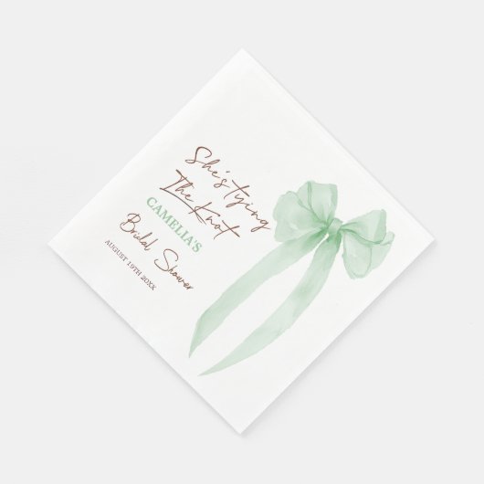 Grüner Bow Sie bindet das Brautparty des Knotens Serviette (Ecke)