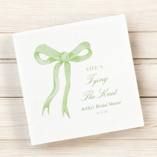 Grüner Bow Sie bindet das Brautparty des Knotens Serviette