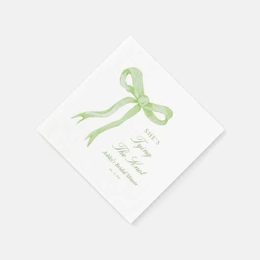 Grüner Bow Sie bindet das Brautparty des Knotens Serviette (Ecke)