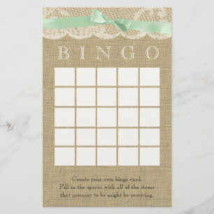 Grüner Bow und Vintager Spitzenduschbingo