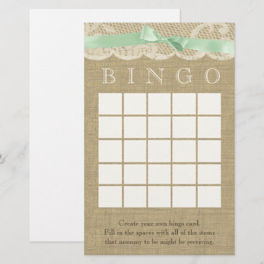 Grüner Bow und Vintager Spitzenduschbingo (Vorne/Hinten)