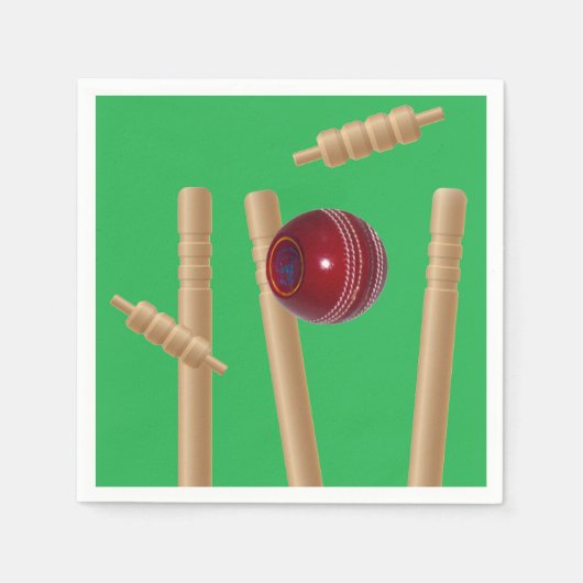 grüner Bowling auf Cricket, Serviette (Vorderseite)