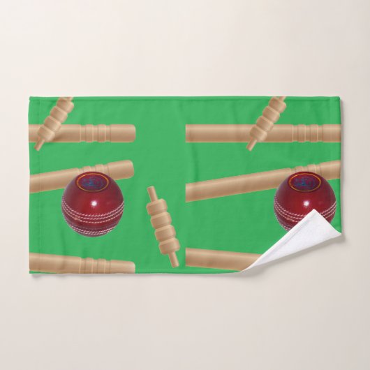 Grüner Bowling im Cricket-Muster, Badetuch-Set Badhandtuch Set (Handtuch)