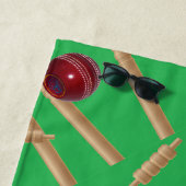 grüner Bowling im Cricket-Muster, Strandtuch (Beispiel)