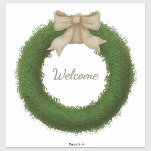 Grüner Boxholzkranz mit Individuelle Name oder Tex Aufkleber (Blatt)