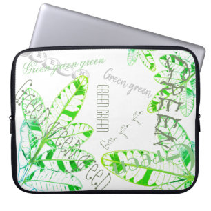 Grüner brasilianischer Holly-Pflanze-Leaf-Laptop-S Laptopschutzhülle