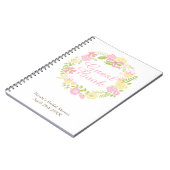 Grüner & Brauner Blumenkranz Brautdusche  Notizblock (Linke Seite)