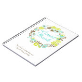 Grüner & Brauner Blumenschmuck Brautparty Notizblock (Linke Seite)