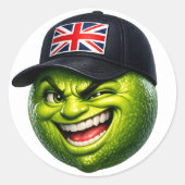 Grüner britischer Union Jack Fun-Sticker Runder Aufkleber (Vorderseite)