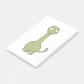 Grüner Brontosaurus-Cartoon Post-it Klebezettel (angewinkelt)