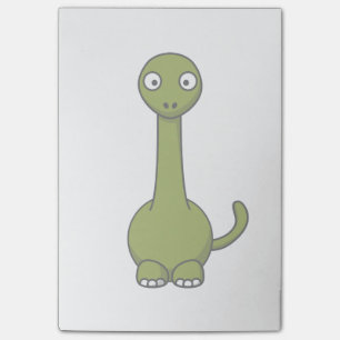 Grüner Brontosaurus-Cartoon Post-it Klebezettel