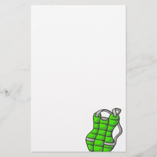 Grüner Brustschutz Briefpapier (Vorderseite)