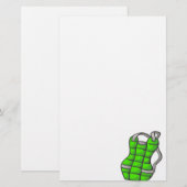 Grüner Brustschutz Briefpapier (Vorne/Hinten)