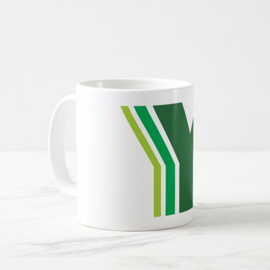 Grüner Buchstabe Y Kaffeetasse (Vorderseite Links)