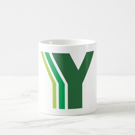 Grüner Buchstabe Y Kaffeetasse (Mittel)