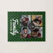 Grüner Buffalo-Karo-Holzfäller-Fotocollage Puzzle (Horizontal)