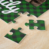 Grüner Buffalo-Karo-Holzfäller-Fotocollage Puzzle (Seite)