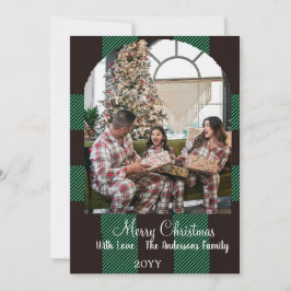 Grüner Büffel kariert Feiertagskarte