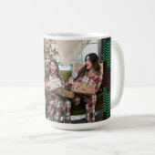 Grüner Büffel kariert Kaffeetasse (VorderseiteRechts)