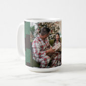 Grüner Büffel kariert Kaffeetasse (Vorderseite Links)