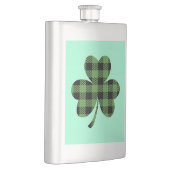 Grüner Büffel-Kariert Shamrock Kleeblatt Design-61 Flachmann (Rechts)