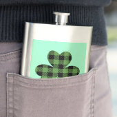 Grüner Büffel-Kariert Shamrock Kleeblatt Design-61 Flachmann (Beispiel)