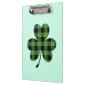 Grüner Büffel-Kariert Shamrock Kleeblatt Design-61 Klemmbrett (Links)