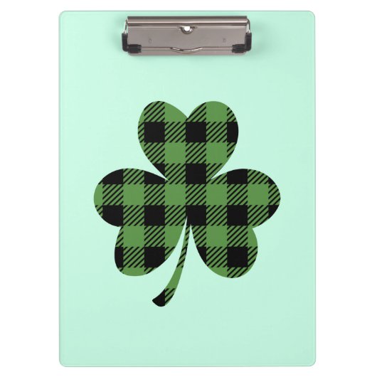 Grüner Büffel-Kariert Shamrock Kleeblatt Design-61 Klemmbrett (Vorderseite)