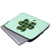 Grüner Büffel-Kariert Shamrock Kleeblatt Design-61 Laptopschutzhülle (Vorne Knopf)