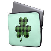 Grüner Büffel-Kariert Shamrock Kleeblatt Design-61 Laptopschutzhülle (Vorderseite Links)