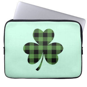Grüner Büffel-Kariert Shamrock Kleeblatt Design-61 Laptopschutzhülle