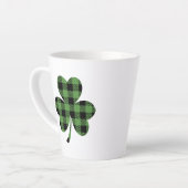 Grüner Büffel-Kariert Shamrock Kleeblatt Design-61 Milchtasse (Linke Ecke)