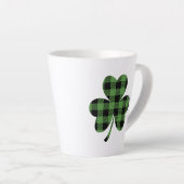 Grüner Büffel-Kariert Shamrock Kleeblatt Design-61 Milchtasse (Rechte Ecke)