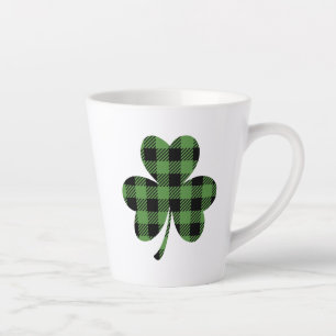 Grüner Büffel-Kariert Shamrock Kleeblatt Design-61 Milchtasse