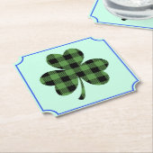 Grüner Büffel-Kariert Shamrock Kleeblatt Design-61 Untersetzer (angewinkelt)
