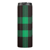 Grüner Büffel kariert Thermosbecher (Rückseite)