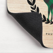 Grüner Büffel-karierter Monogramm-Hirsch Mousepad (Ecke)