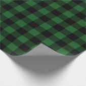 Grüner Büffel-kariertes Geschenkpapier (Ecke)