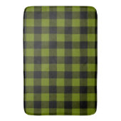 Grüner Büffel-Karo-Garten Badematte (Vorderseite Vertikal)