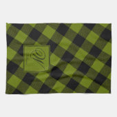 Grüner Büffel-Karo-Garten Geschirrtuch (Horizontal)