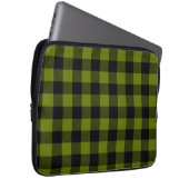 Grüner Büffel-Karo-Garten Laptopschutzhülle (Vorne Rechts)