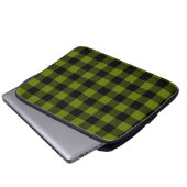 Grüner Büffel-Karo-Garten Laptopschutzhülle (Vorne Knopf)