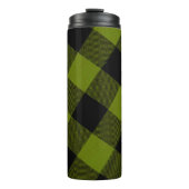 Grüner Büffel-Karo-Garten Thermosbecher (Vorderseite)