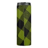 Grüner Büffel-Karo-Garten Thermosbecher (Rückseite)